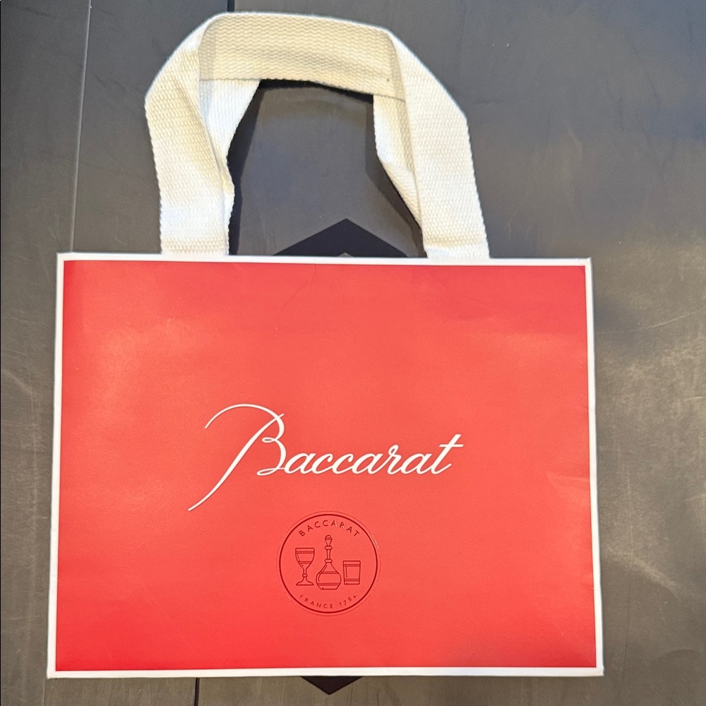 Baccarat Red Tote with White Handles